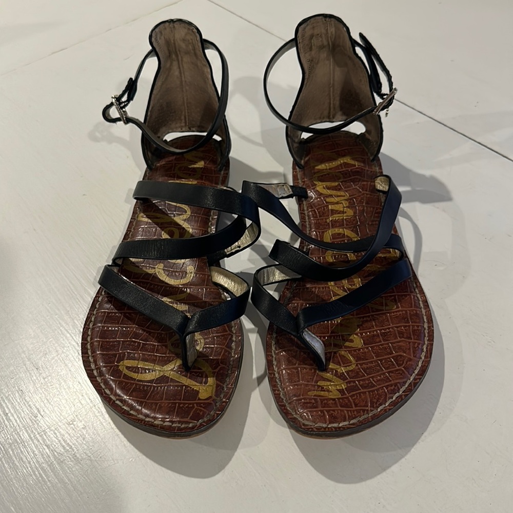 Sam Edelman Black Strappy Sandal W8.5
